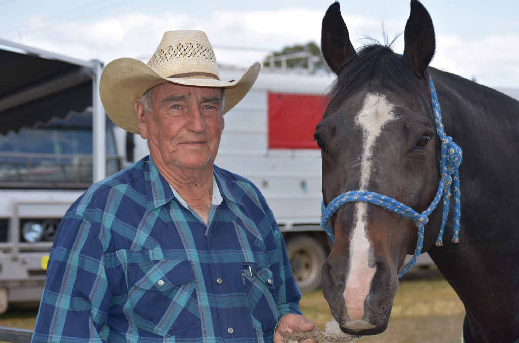 ROUGH RIDER: Veteran campdrafter of 66 years Vic Gough will compete in the stallion draft at the Warwick Rodeo today on his stallion Captain Barbados. ROUGH RIDER: Veteran campdrafter of 66 years Vic Gough will compete in the stallion draft at the Warwick Rodeo today on his stallion Captain Barbados.